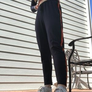 NAVY TRACK PANTS WITH SIDE STRIPE